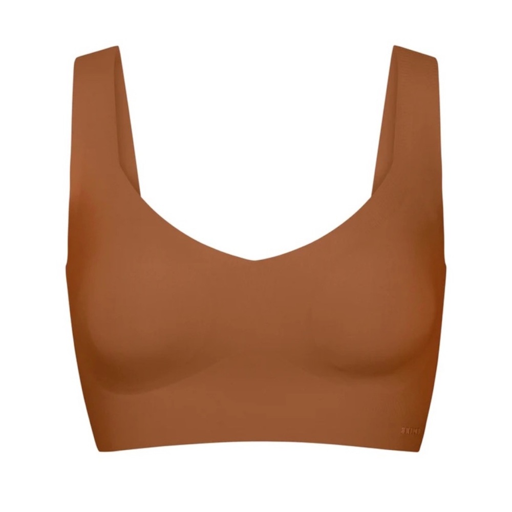 SKIMS NAKED PLUNGE LONGLINE BRALETTE in Bronze